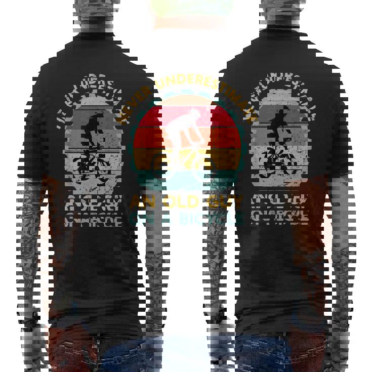 Mens Vintage Never Underestimate An Old Guy On A Bicycle Biker T-Shirt Mens Vintage Never Underestimate An Old Guy On A Bicycle Biker T-Shirt