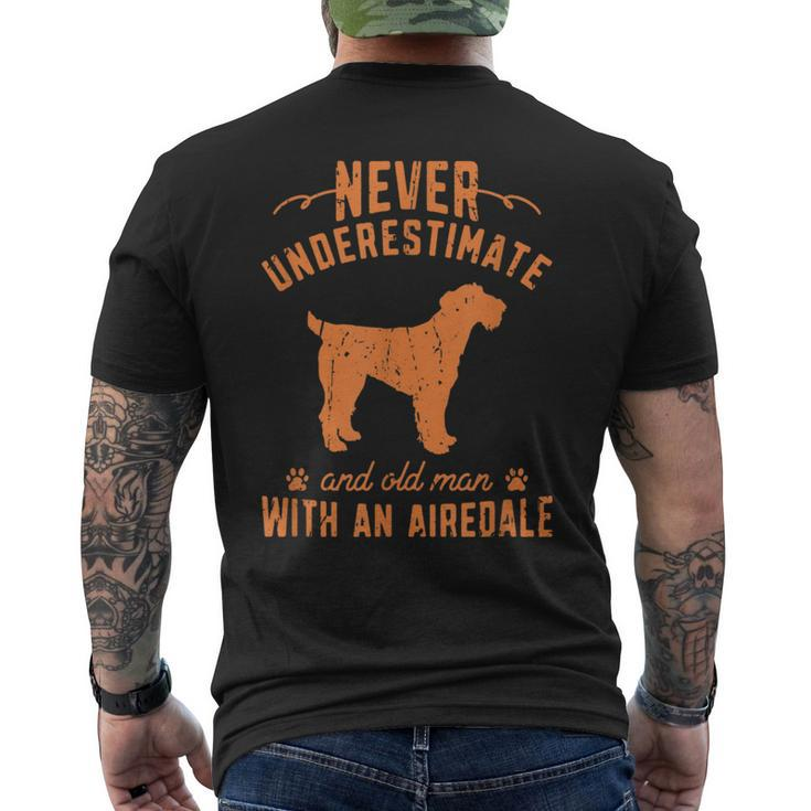 Never Underestimate An Old Man With An Airedale Terrier Men's T-shirt Back Print