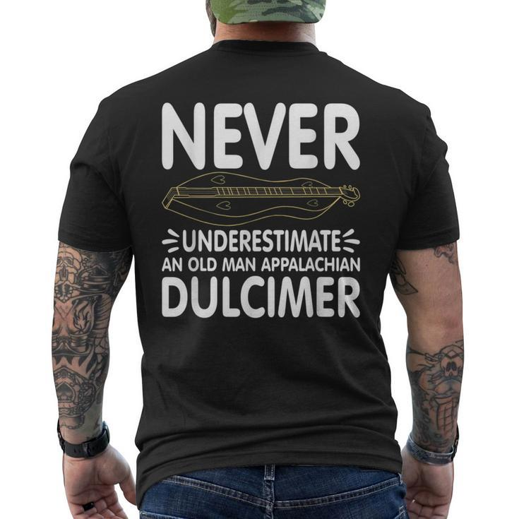 Never Underestimate An Old Man Appalachian Dulcimer Men's T-shirt Back Print