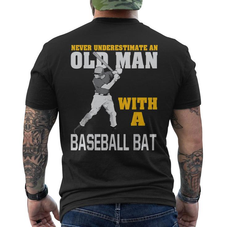 Never Underestimate An Old Man With A Baseball Bat Men's T-shirt Back Print