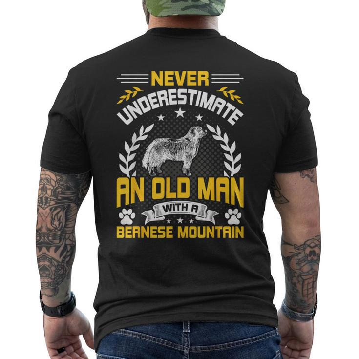 Never Underestimate An Old Man With A Bernese Mountain Men's T-shirt Back Print