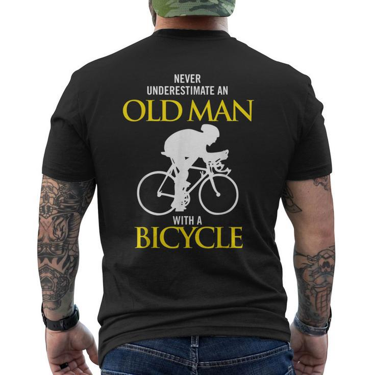Never Underestimate An Old Man With A Bicycle Ride Men's T-shirt Back Print