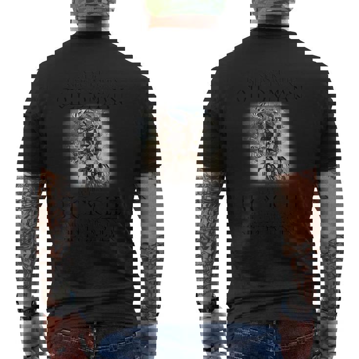 Never Underestimate An Old Man With A Bicycle September Men's T-shirt Back Print