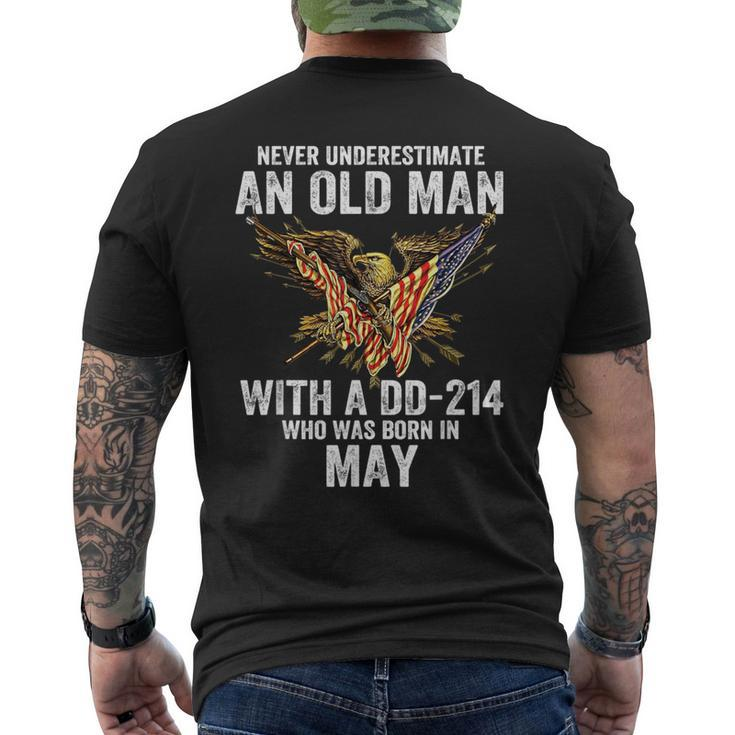 Never Underestimate An Old Man With A Dd-214 Was Born In May Men's T-shirt Back Print