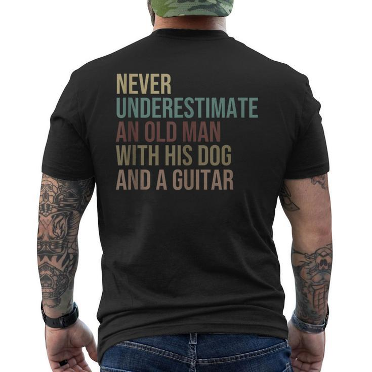 Never Underestimate An Old Man With His Dog And A Guitar Men's T-shirt Back Print