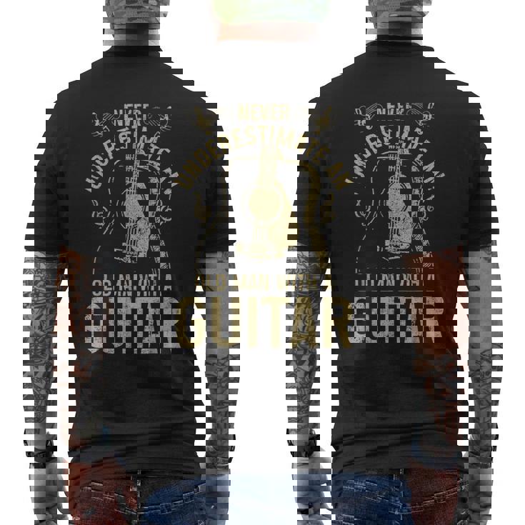 Never Underestimate An Old Man With A Guitar Player Men's T-shirt Back Print