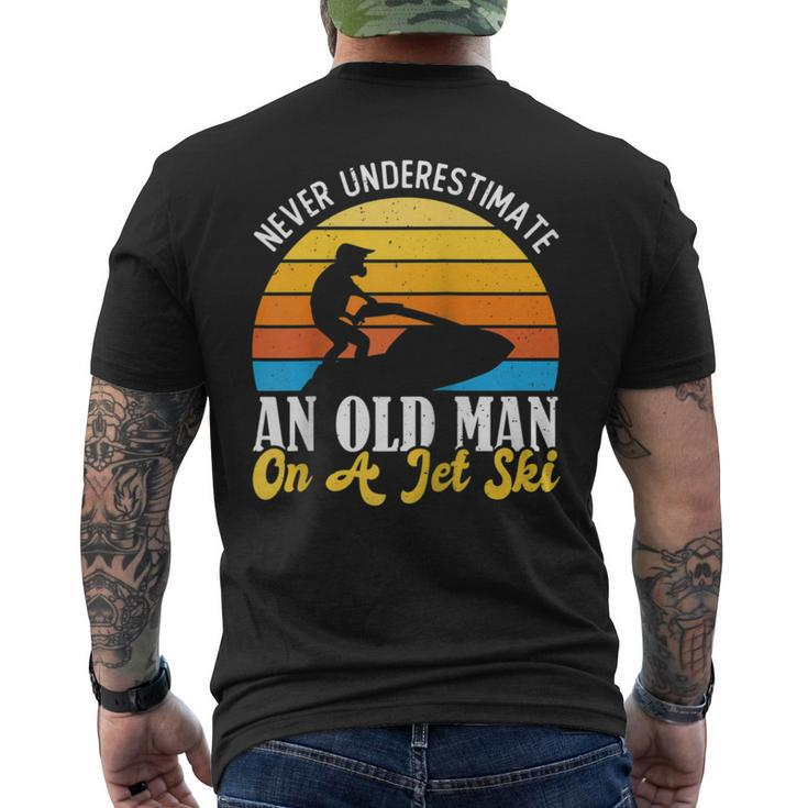 Never Underestimate An Old Man On A Jet Ski Jetski Squad Men's T-shirt Back Print
