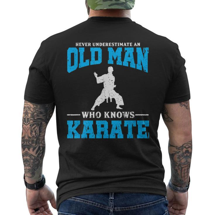 Never Underestimate An Old Man Karate Men's T-shirt Back Print