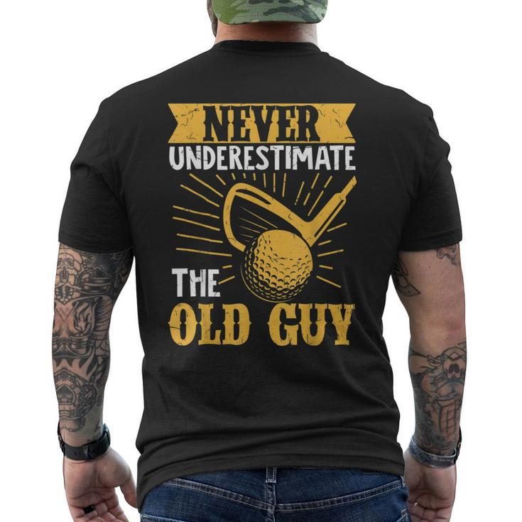 Never Underestimate An Old Man Playing Golf Men's T-shirt Back Print