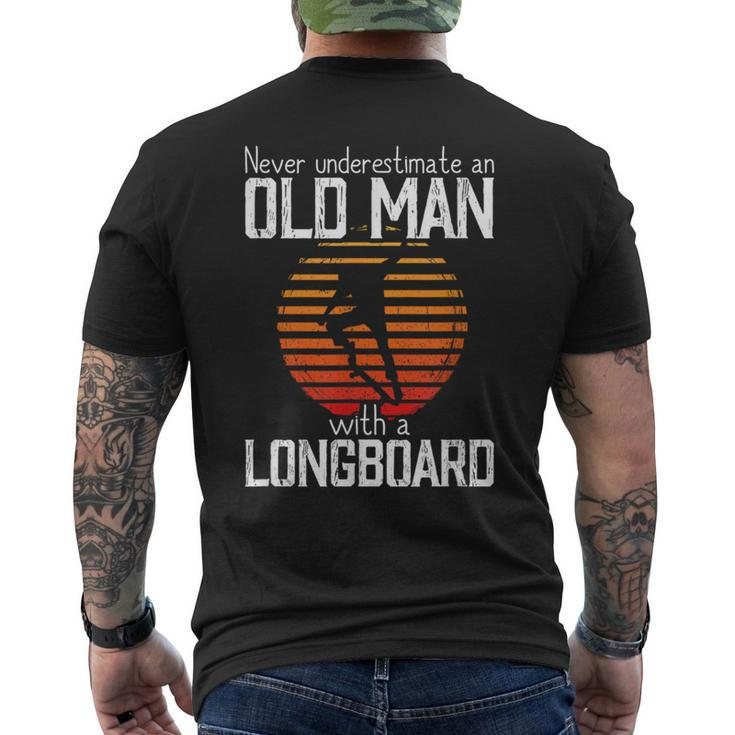 Never Underestimate An Old Man With A Skateboard Skater Men's T-shirt Back Print