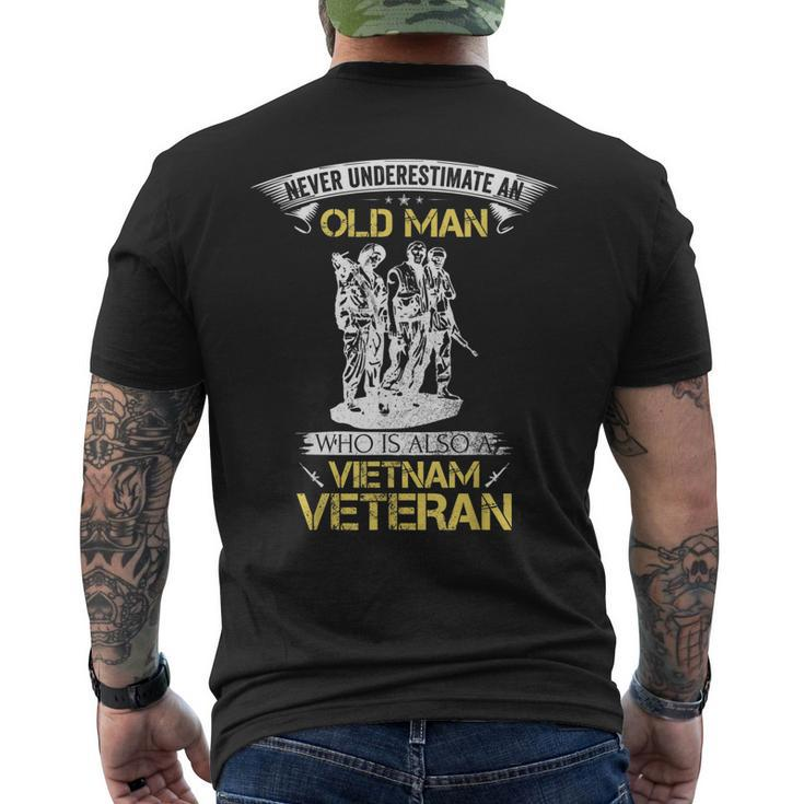 Never Underestimate An Old Man Vietnam Veteran Men's Back Print T-shirt