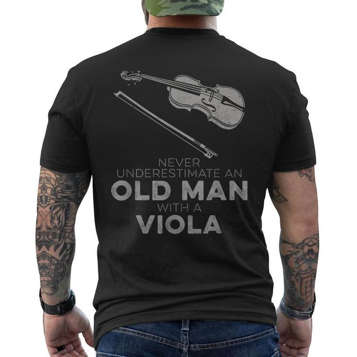 Never Underestimate An Old Man With A Viola Men's T-shirt Back Print
