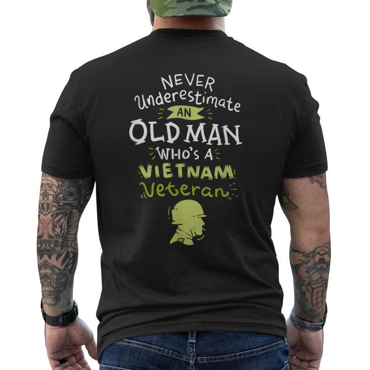 Never Underestimate An Old Man Who's A Vietnam Veteran Men's T-shirt Back Print