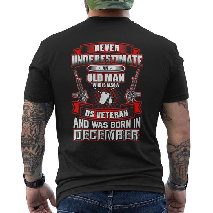 Never Underestimate An Old Us Veteran Born In December Men's T-shirt Back Print