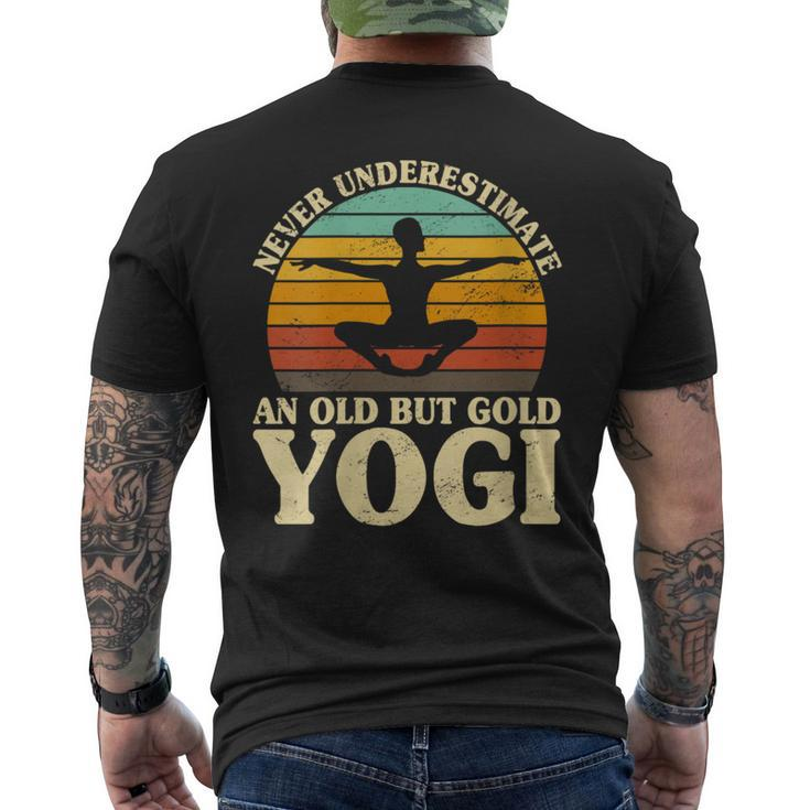 Never Underestimate An Old Yogi Meditation Yoga Namaste Men's T-shirt Back Print