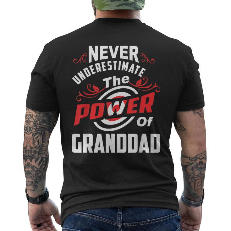 Never Underestimate The Power Of Granddad T Men's T-shirt Back Print