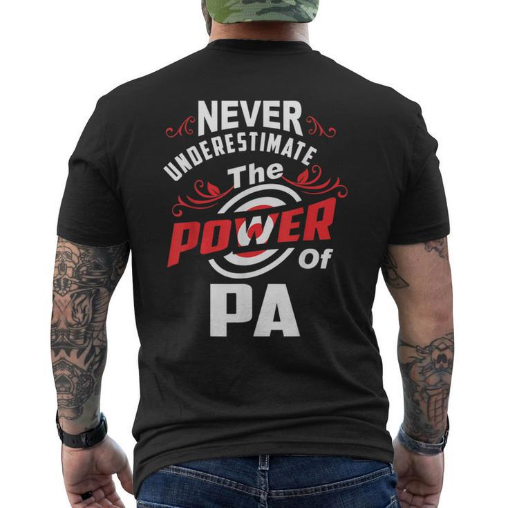 Never Underestimate The Power Of Pa T Men's T-shirt Back Print