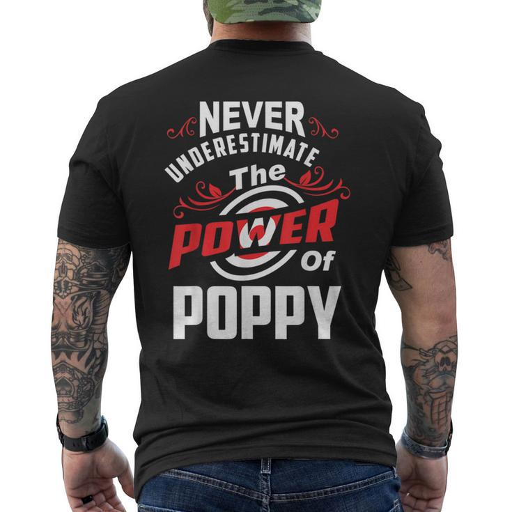Never Underestimate The Power Of PoppyMen's T-shirt Back Print