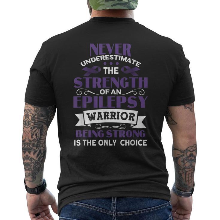 Never Underestimate The Strength Of Epilepsy Warrior Purple Men's T-shirt Back Print