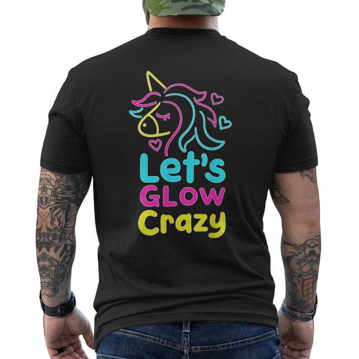 Unicorn Let's Go Crazy Retro 80S Group Party Squad Matching Men's T-shirt Back Print