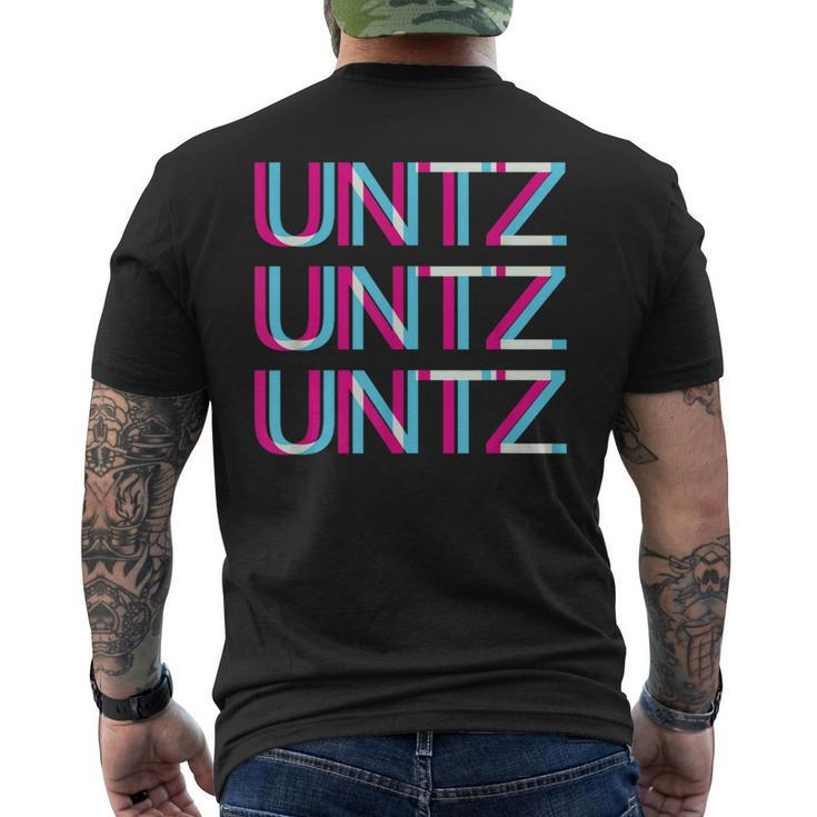 Untz Untz Untz Glitch I Trippy Edm Festival Clothing Techno Men's T-shirt Back Print