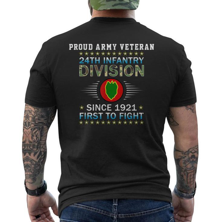 Us Army 24Th Infantry Divisionproud Army Infantry Veteran Men's Back Print T-shirt