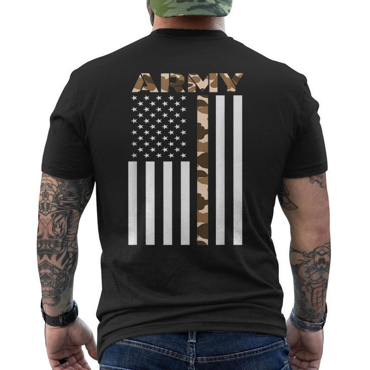 Us Army Flag Infantry Ranger Camouflage Brown Men's Back Print T-shirt