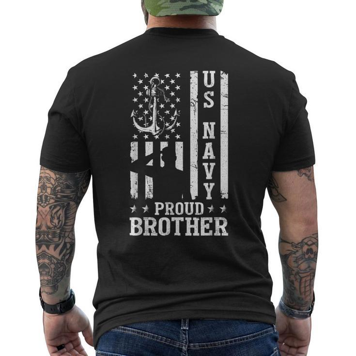 Us Military Proud Navy Brother Veteran Men's Back Print T-shirt