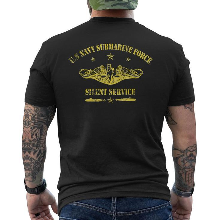 Us Navy Submarine Forces Veteran Silent Service Vintage Men's Back Print T-shirt