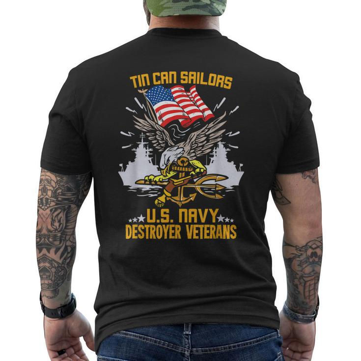 Us Navy Tin Can Sailor For A Navy Destroyer Veteran Men's Back Print T-shirt