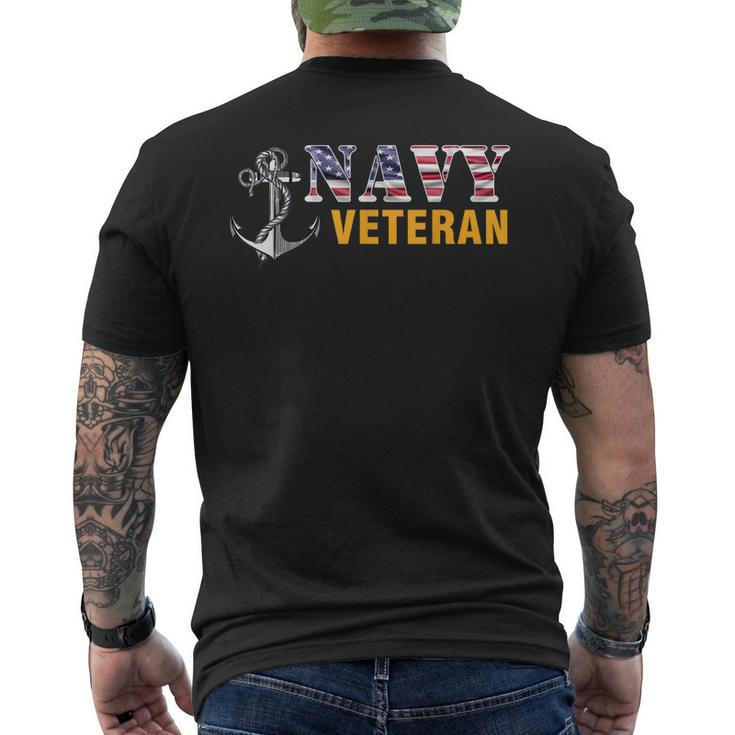 Us Navy Veteran American Flag Cool Men's Back Print T-shirt