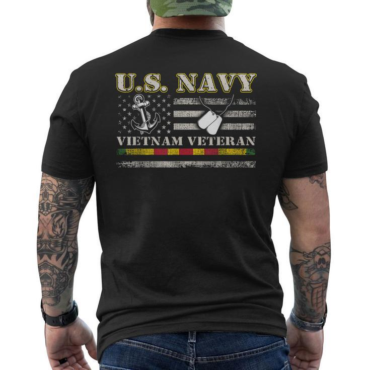 Us Navy Vietnam Veteran Usa Flag Vietnam War Vet Men's Back Print T-shirt