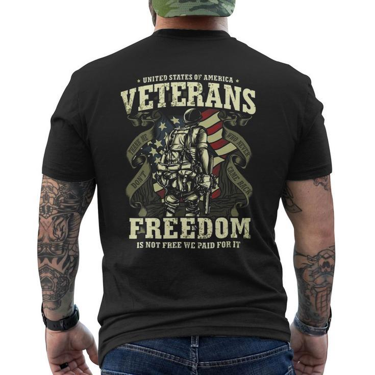 Us Veterans Freedom Is Not Free We Paid For It Memorial Day 414 Mens Back Print T-shirt