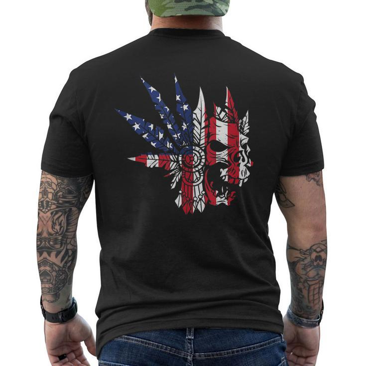 Usa American Flag Skull Skeleton Biker Style Gift Idea  Biker Funny Gifts Mens Back Print T-shirt