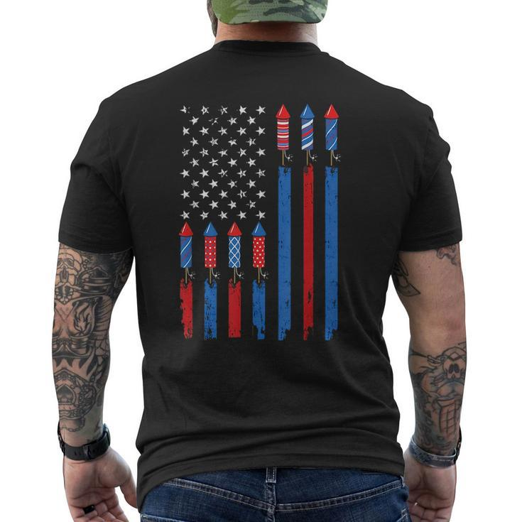 Usa Flag Fireworks Patriotic 4Th Of July America For Mens Patriotic Funny Gifts Mens Back Print T-shirt