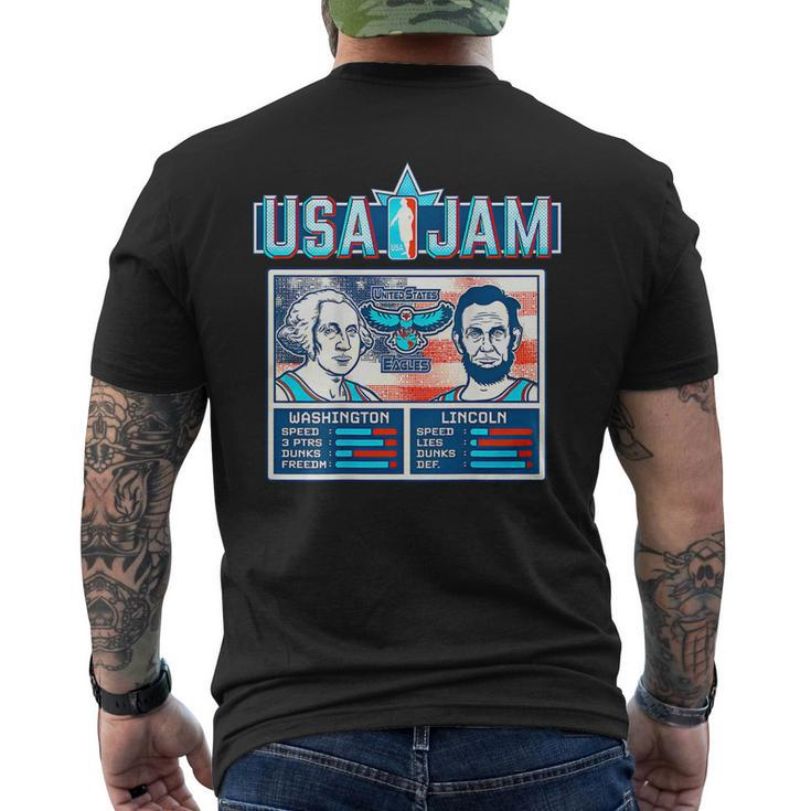 Usa Jam Washington Lincoln  Mens Back Print T-shirt