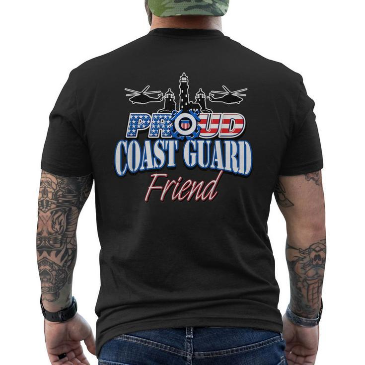 Usa Proud Coast Guard Friend Usa Flag Military Funny Military Gifts Mens Back Print T-shirt