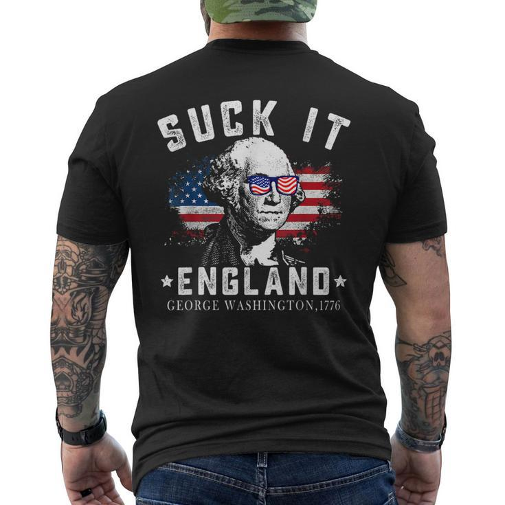 Usa Suckit England Funny 4Th Of July George Washington 1776 1776 Funny Gifts Mens Back Print T-shirt