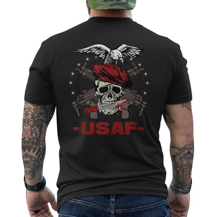Usaf United States Air Force Eagle Skull Men's Back Print T-shirt