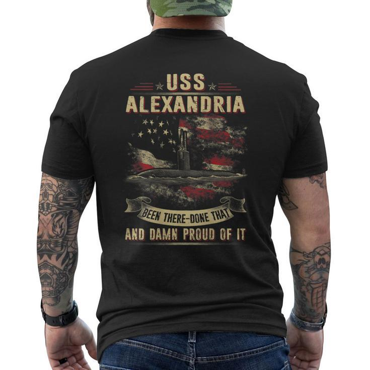 Uss Alexandria Ssn757 Men's Back Print T-shirt
