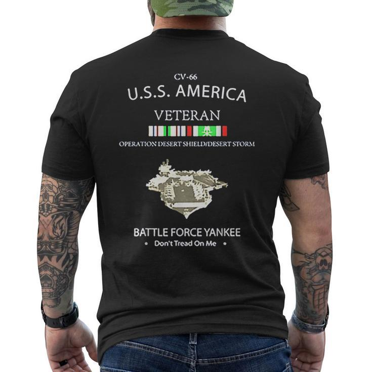 Uss America Desert Storm Veteran Men's Back Print T-shirt
