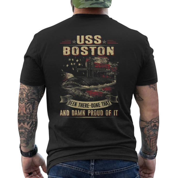 Uss Boston Ssn703 Men's Back Print T-shirt