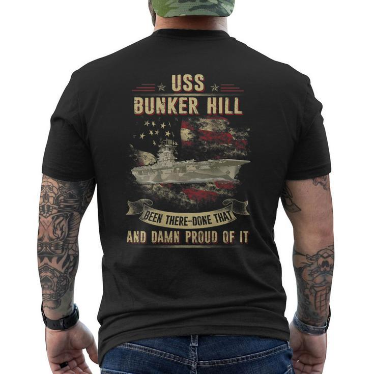 Uss Bunker Hill Cv17 Men's Back Print T-shirt