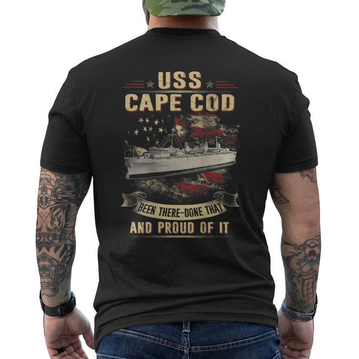 Uss Cape Cod Ad43 Men's Back Print T-shirt