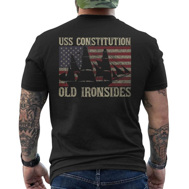 Uss Constitution Old Ironsides Frigate Usa American Men's Back Print T-shirt