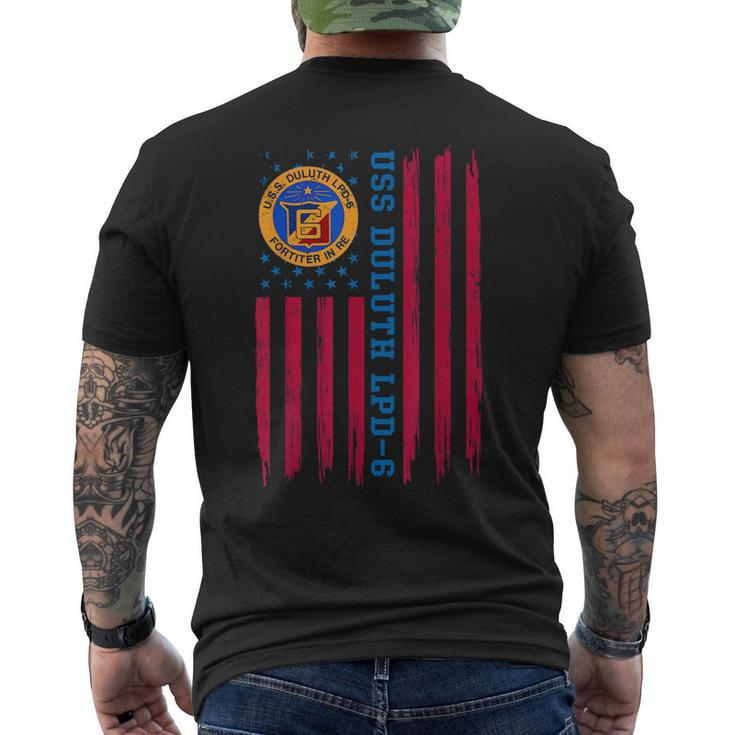 Uss Duluth Lpd6 Amphibious Transport Dock Ship Veteran Xmas Men's Back Print T-shirt