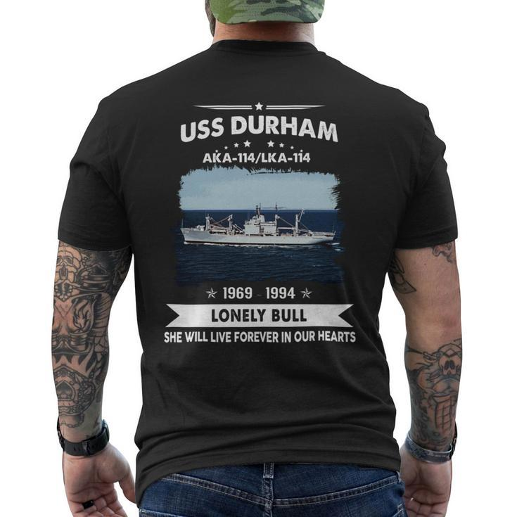 Uss Durham Lka 114 Mens Back Print T-shirt