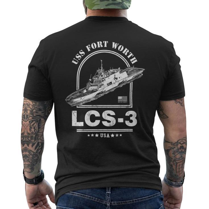 Uss Fort Worth Lcs-3 Mens Back Print T-shirt
