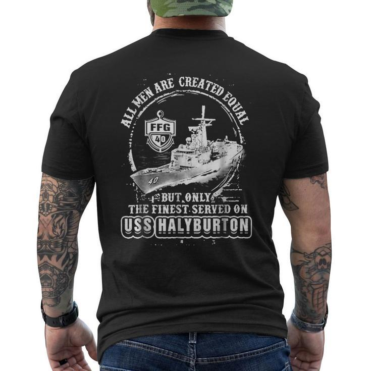 Uss Halyburton Ffg40 Men's Back Print T-shirt
