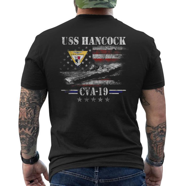 Uss Hancock Cva-19 Aircraft Carrier Veterans Day Fathers Day  Mens Back Print T-shirt